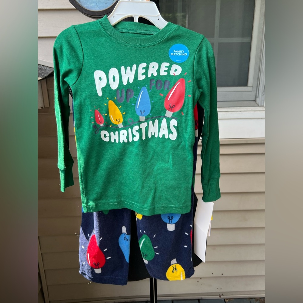 Carter's Green and Red Christmas Pajama Set “Powered Up For Christmas” NWT - Picture 1 of 6